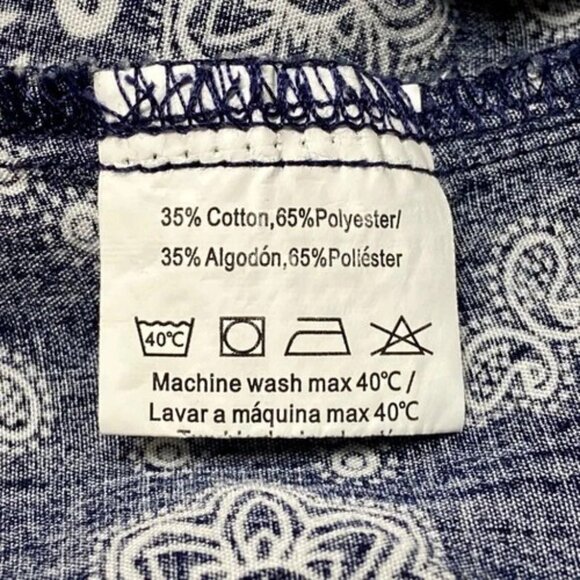 Cosuniony House Dress Women's Medium Navy Bandana Duster MuMu Button Down Robe - Picture 8 of 10